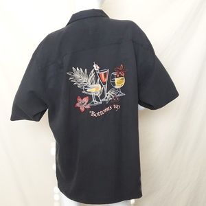 Luau XL 100% Silk Embroidered Camp Aloha Hawaiian